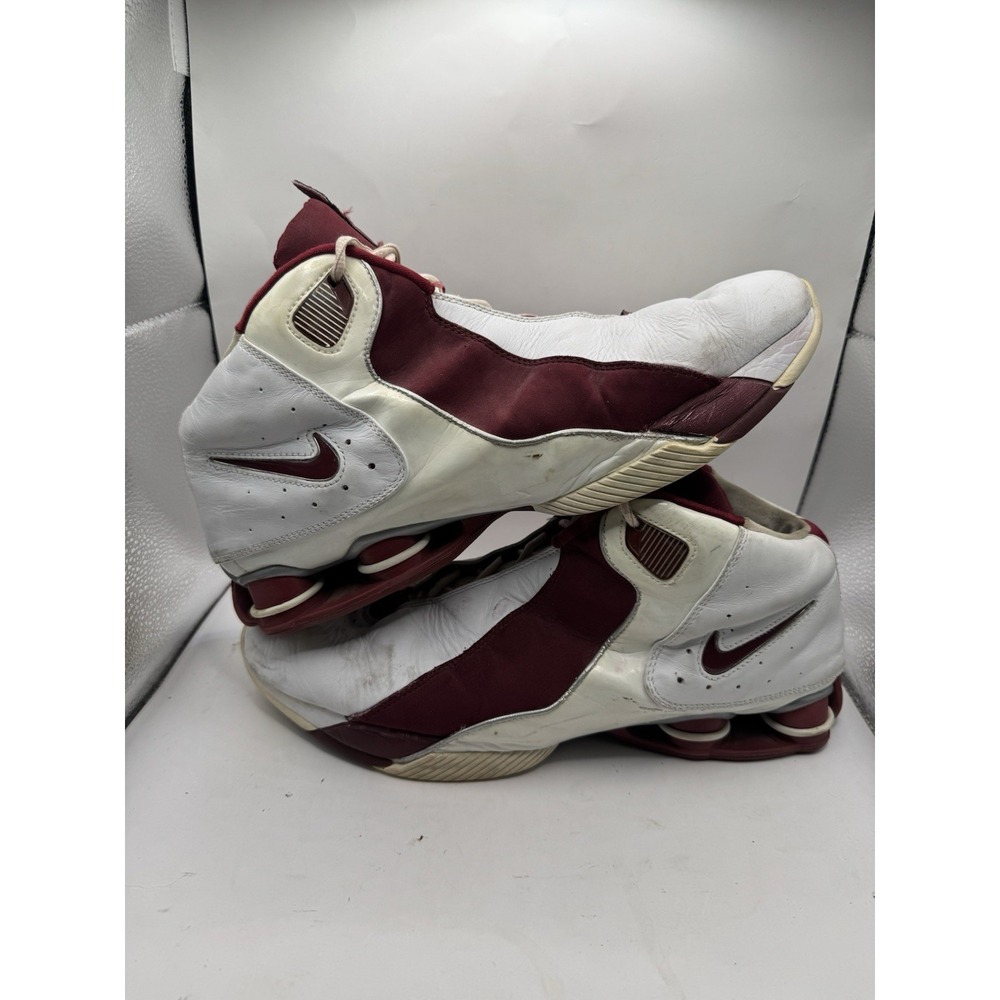 NIKE SHOX JUMP OFF BB4 VC WHITE MAROON 307550-164 Men’s Sz 12.5